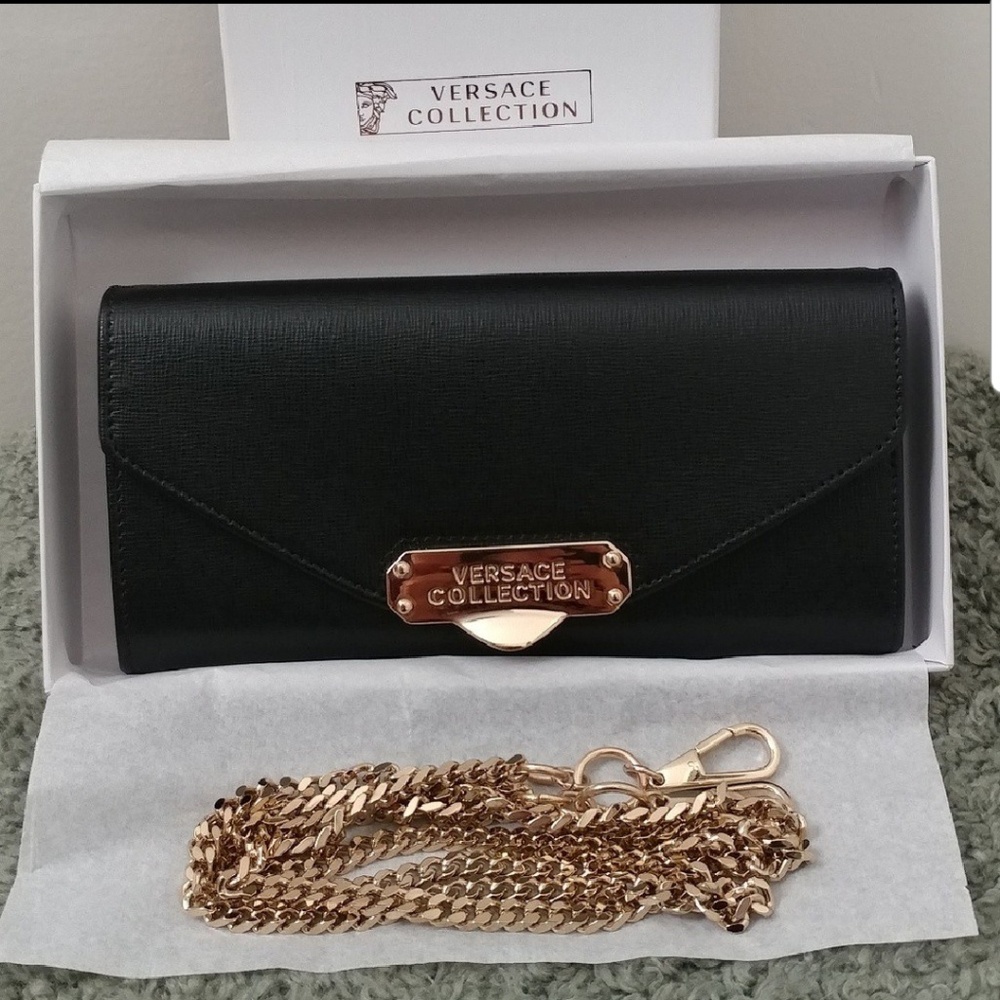 Versace Collection Saffiano Leather Mini Crossbody